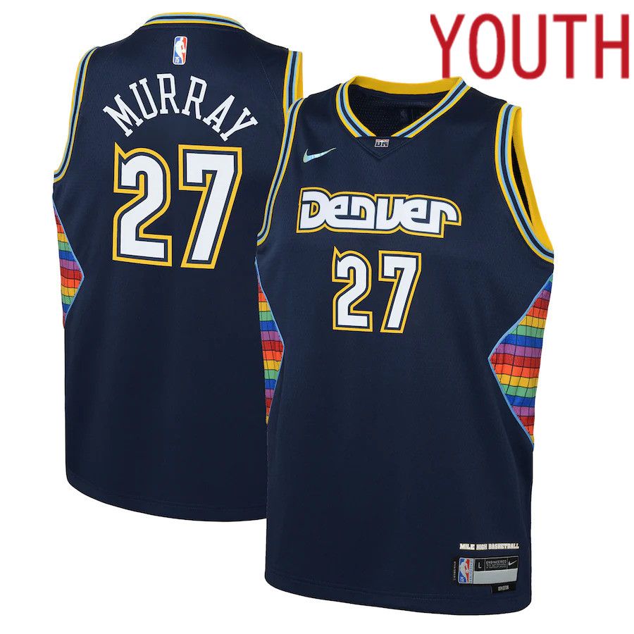 Youth Denver Nuggets #27 Jamal Murray Nike Navy City Edition Swingman NBA Jersey